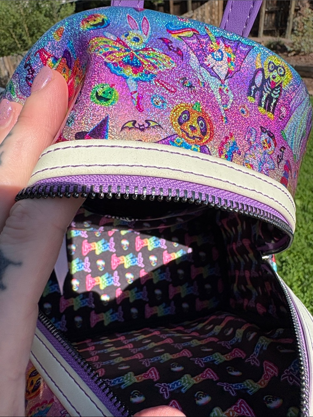 Loungefly x Lisa Frank Halloween Mini Backpack - Glow in the Dark - Picture 12 of 13
